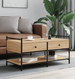 VidaXL Salontafel 99x50x50 cm bewerkt hout sonoma eikenkleurig