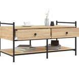 VidaXL Salontafel 99x50x50 cm bewerkt hout sonoma eikenkleurig