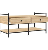 VidaXL Salontafel 99x50x50 cm bewerkt hout sonoma eikenkleurig
