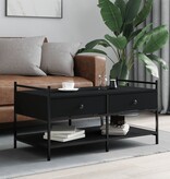 VidaXL Salontafel 99x50x50 cm bewerkt hout zwart