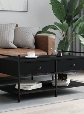 VidaXL Salontafel 99x50x50 cm bewerkt hout zwart