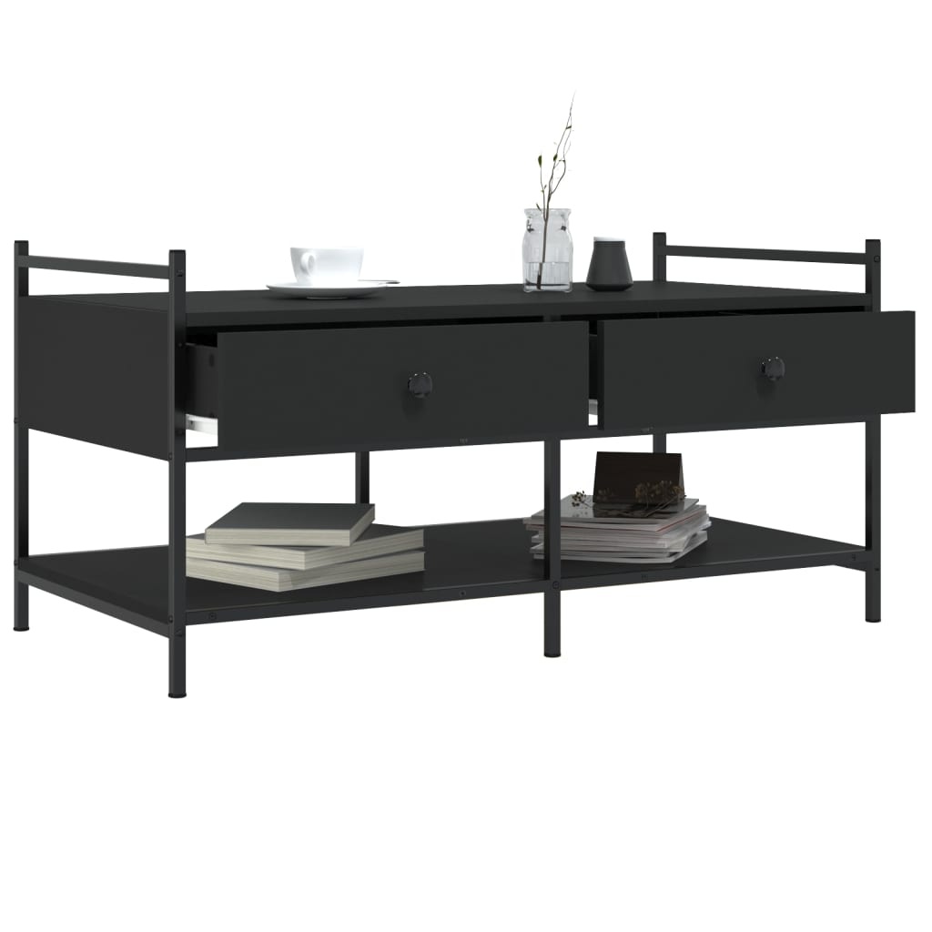 VidaXL Salontafel 99x50x50 cm bewerkt hout zwart