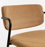 VidaXL Nanet Barkruk - H91 cm - Velvet - Lichtbruin