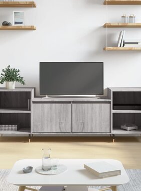 VidaXL Tv-meubel 160x35x55 cm bewerkt hout grijs sonoma eikenkleurig