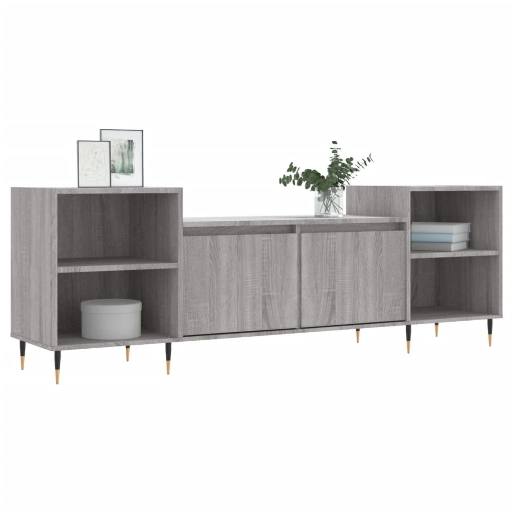 VidaXL Tv-meubel 160x35x55 cm bewerkt hout grijs sonoma eikenkleurig