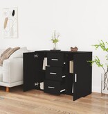 VidaXL Dressoir 91x29,5x65 cm bewerkt hout zwart