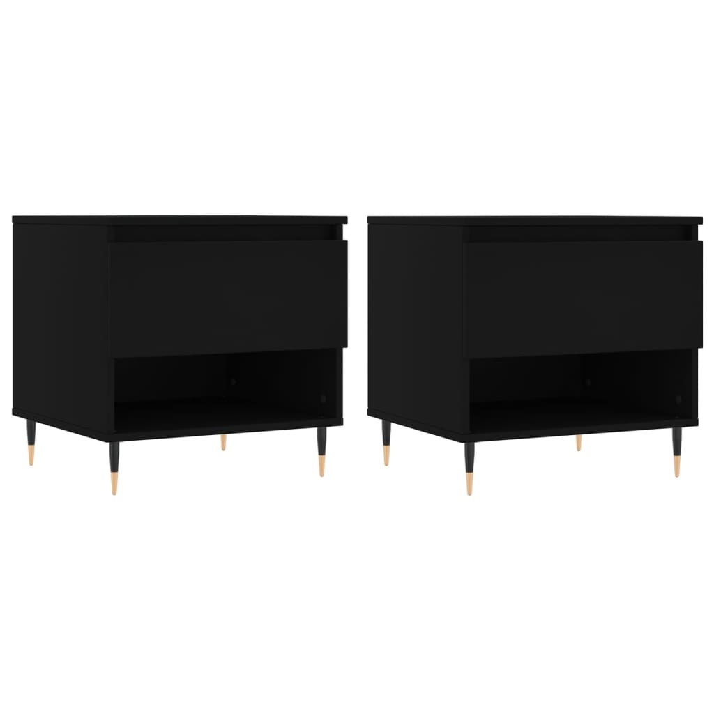 VidaXL Salontafels 2 st 50x46x50 cm bewerkt hout zwart