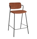 VidaXL Nanet Barkruk - H91 cm - Velvet - Bruin