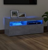 VidaXL Tv-meubel met LED-verlichting 90x35x40 cm betongrijs