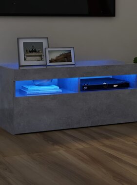 VidaXL Tv-meubel met LED-verlichting 90x35x40 cm betongrijs
