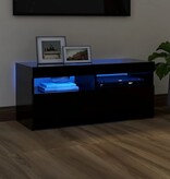 VidaXL Tv-meubel met LED-verlichting 90x35x40 cm zwart