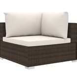 vidaXL 11-delige Loungeset met kussens poly rattan bruin