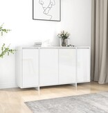 VidaXL Dressoir 135x41x75 cm spaanplaat hoogglans wit