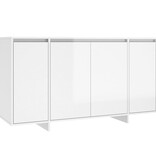 VidaXL Dressoir 135x41x75 cm spaanplaat hoogglans wit