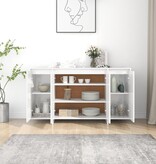 VidaXL Dressoir 135x41x75 cm spaanplaat hoogglans wit
