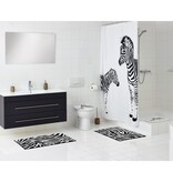 vidaXL Badmat Zebra 38x72 cm wit en zwart