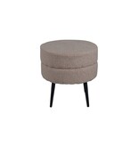 vidaXL Poef Pot 40x40x40 cm teddystof zwart en beige