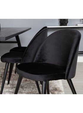 vidaXL Eetkamerstoelen 2 st Velvet fluweel zwart