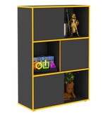 VidaXL Schappenkast met 3 open vakken vrijstaand 68,5x33x99 cm antraciet