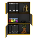 VidaXL Schappenkast met 3 open vakken vrijstaand 68,5x33x99 cm antraciet