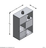 VidaXL Schappenkast met 3 open vakken vrijstaand 68,5x33x99 cm antraciet