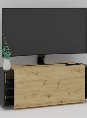 vidaXL TV-meubel 194,5x39,9x49,2 cm artisan eiken en zwart