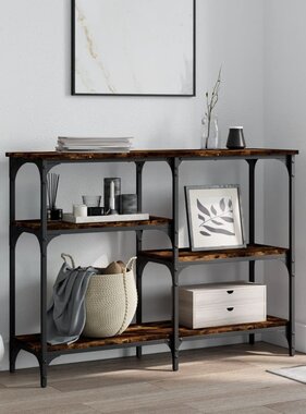 VidaXL Wandtafel 102x29x75 cm bewerkt hout gerookt eikenkleurig