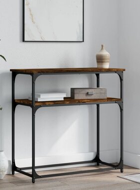 VidaXL Wandtafel 75x35,5x75 cm bewerkt hout gerookt eikenkleurig