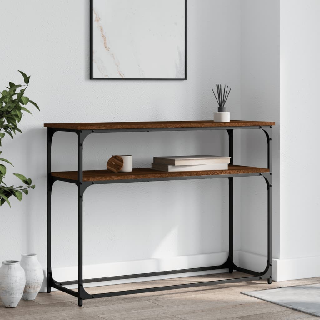 VidaXL Wandtafel 100x35,5x75 cm bewerkt hout bruin eikenkleur