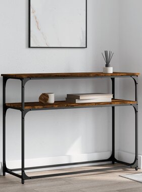 VidaXL Wandtafel 100x35,5x75 cm bewerkt hout gerookt eikenkleurig