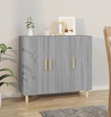 VidaXL Dressoir 90x34x80 cm bewerkt hout grijs sonoma eikenkleurig