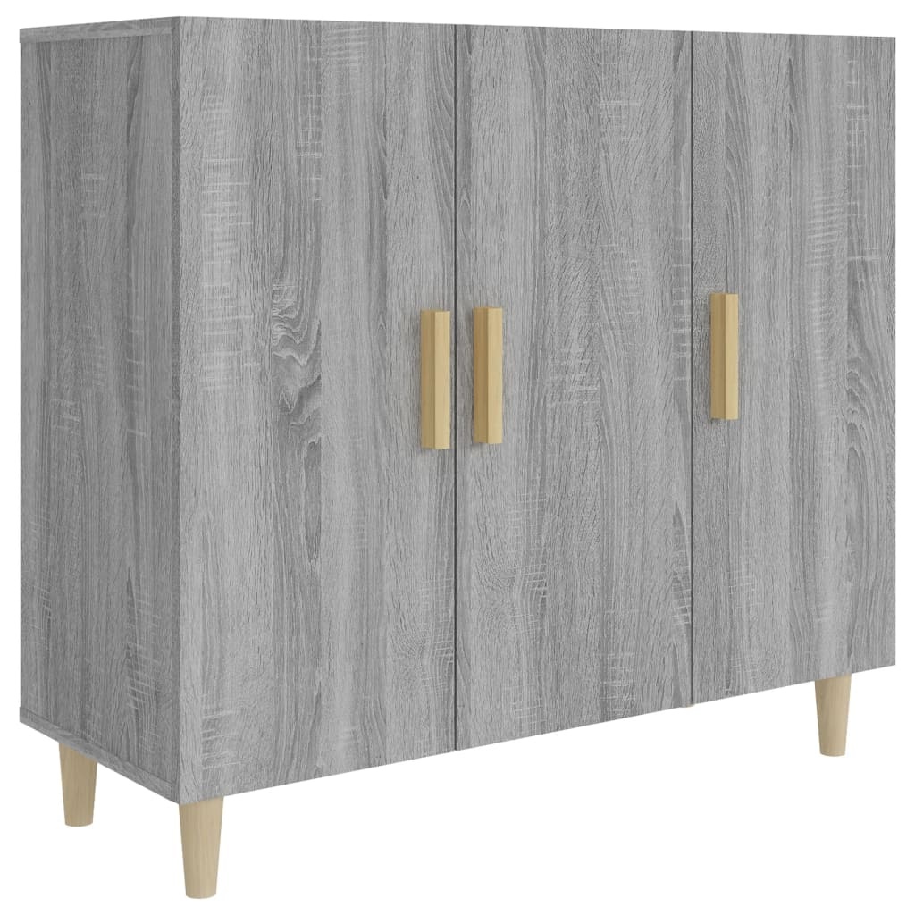 VidaXL Dressoir 90x34x80 cm bewerkt hout grijs sonoma eikenkleurig