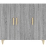 VidaXL Dressoir 90x34x80 cm bewerkt hout grijs sonoma eikenkleurig
