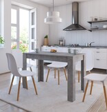 VidaXL Eettafel 120x60x76 cm spaanplaat betongrijs