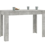 VidaXL Eettafel 120x60x76 cm spaanplaat betongrijs