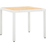 VidaXL 5-delige Tuinset poly rattan wit