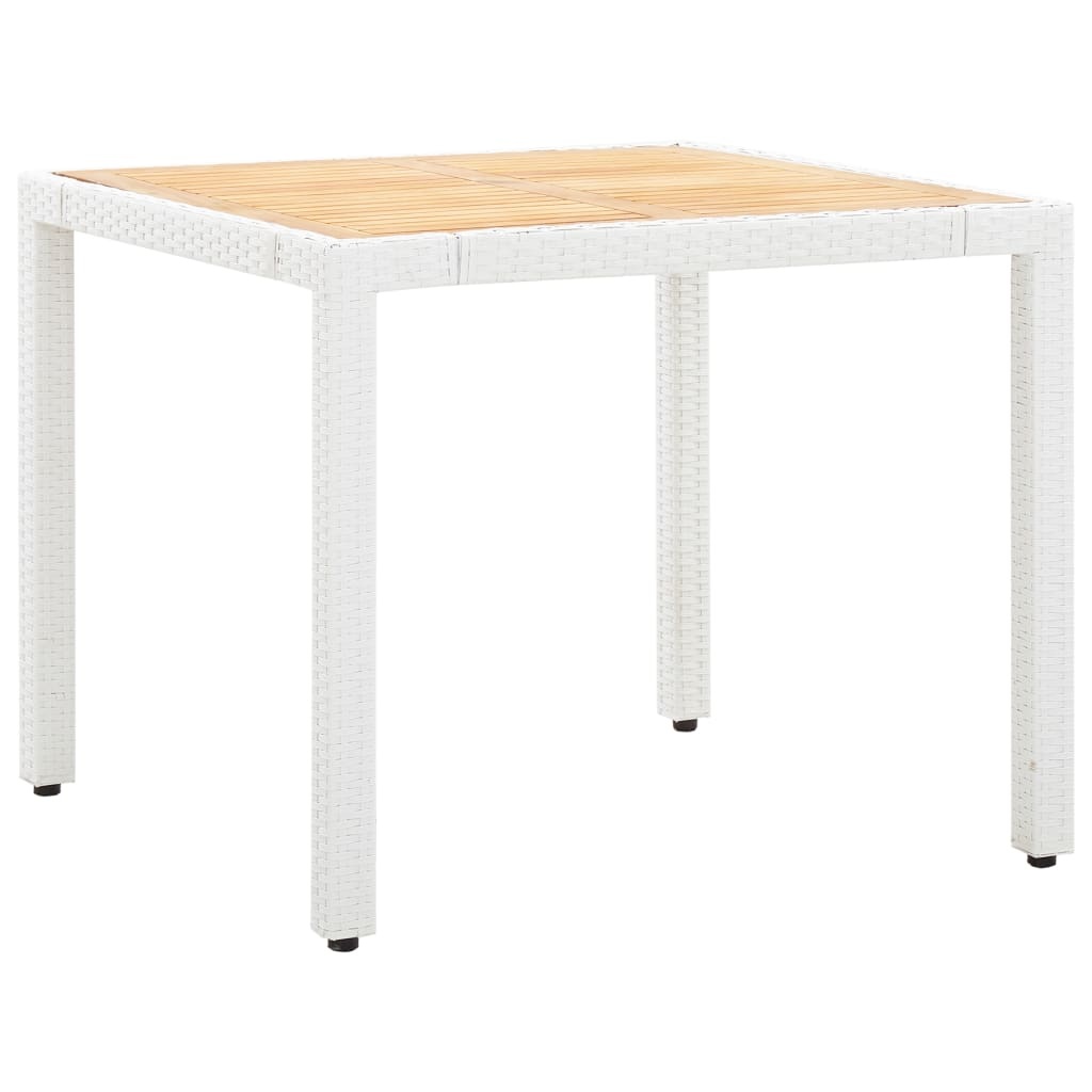 VidaXL 5-delige Tuinset poly rattan wit