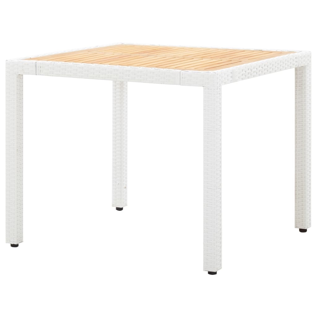VidaXL 5-delige Tuinset poly rattan wit