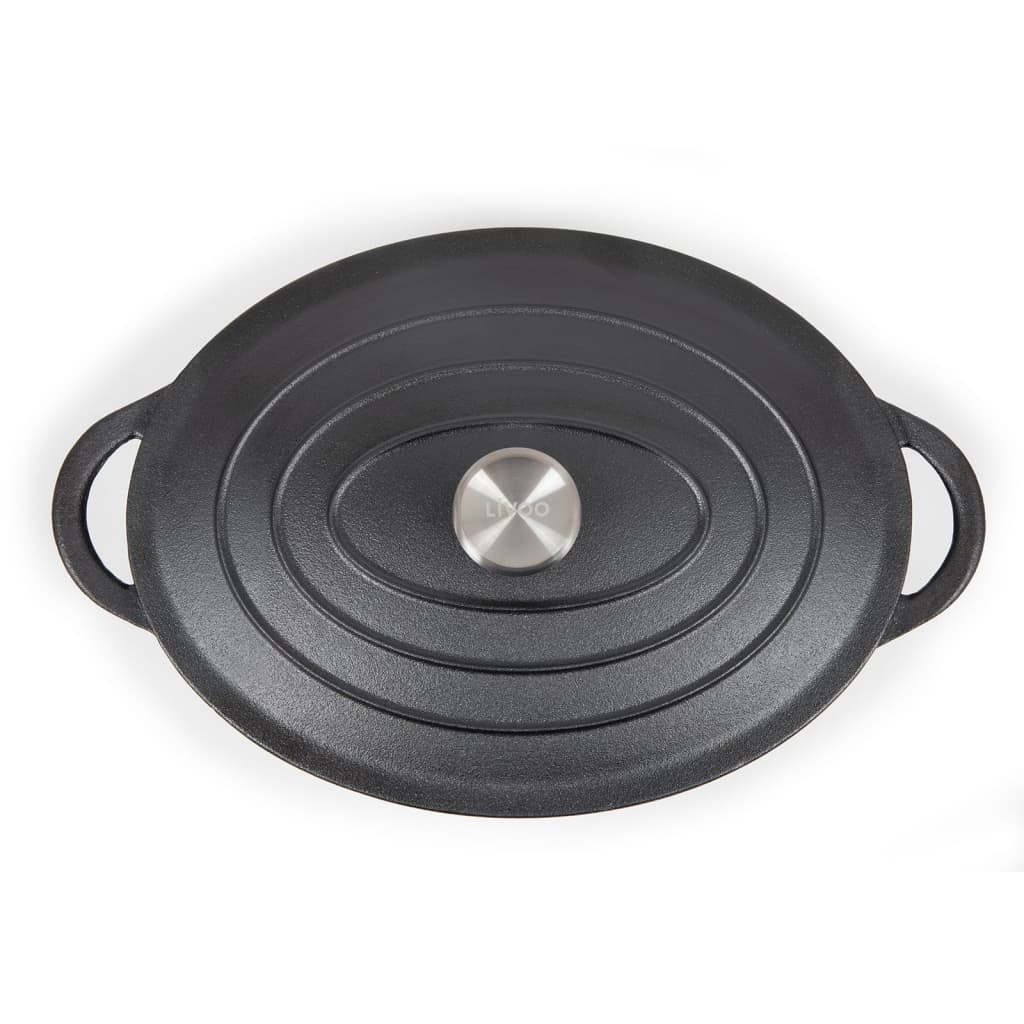 vidaXL Braadpan ovaal 7 L 34 cm zwart