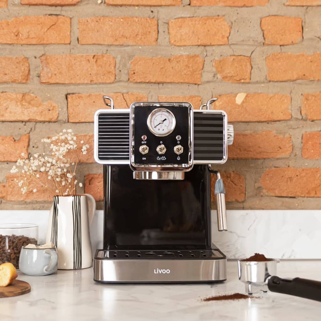 vidaXL Espressomachine met melkopschuimer 1350 W 1,5 L zwart