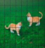 Gaas vierkant 25 mm 1x2,5 m m kunststof gecoat staal groen