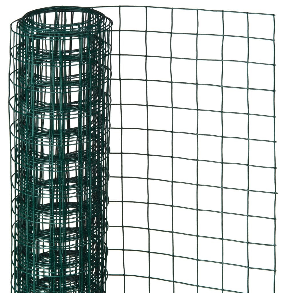 Gaas vierkant 25 mm 1x2,5 m m kunststof gecoat staal groen