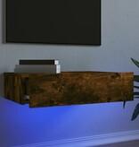 Tv-meubel met LED-verlichting 60x35x15,5 cm gerookt eikenkleur