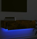 Tv-meubel met LED-verlichting 60x35x15,5 cm gerookt eikenkleur