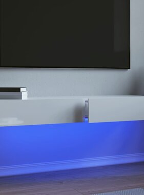 Tv-meubelen 2 st met LED 60x35x15,5 cm hoogglans wit