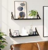 VidaXL Wandschappen 2 st 60x15x15,5 cm zwart