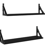VidaXL Wandschappen 2 st 60x15x15,5 cm zwart