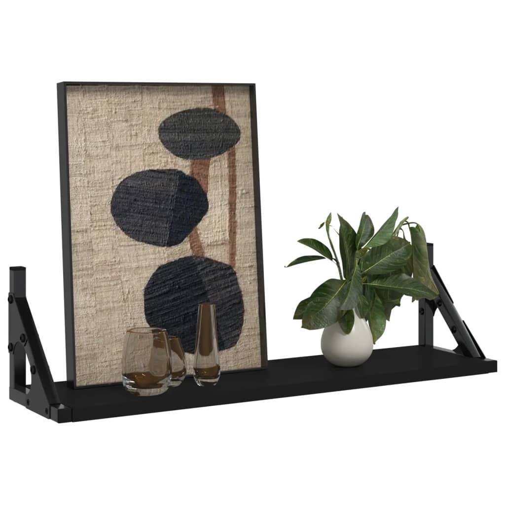 VidaXL Wandschappen 2 st 60x15x15,5 cm zwart