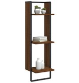 VidaXL Wandrek 3-laags 30x25x100 cm bewerkt hout bruin eikenkleur