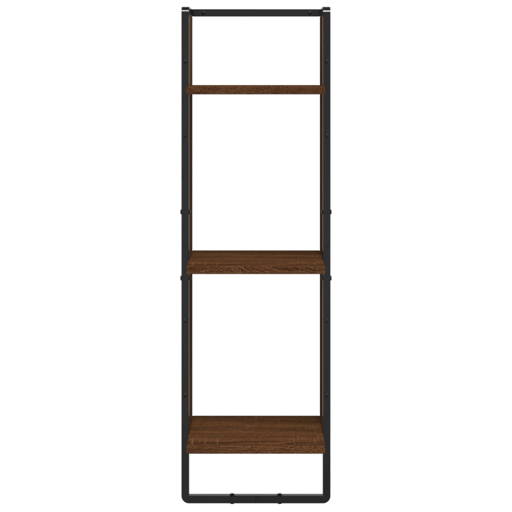 VidaXL Wandrek 3-laags 30x25x100 cm bewerkt hout bruin eikenkleur